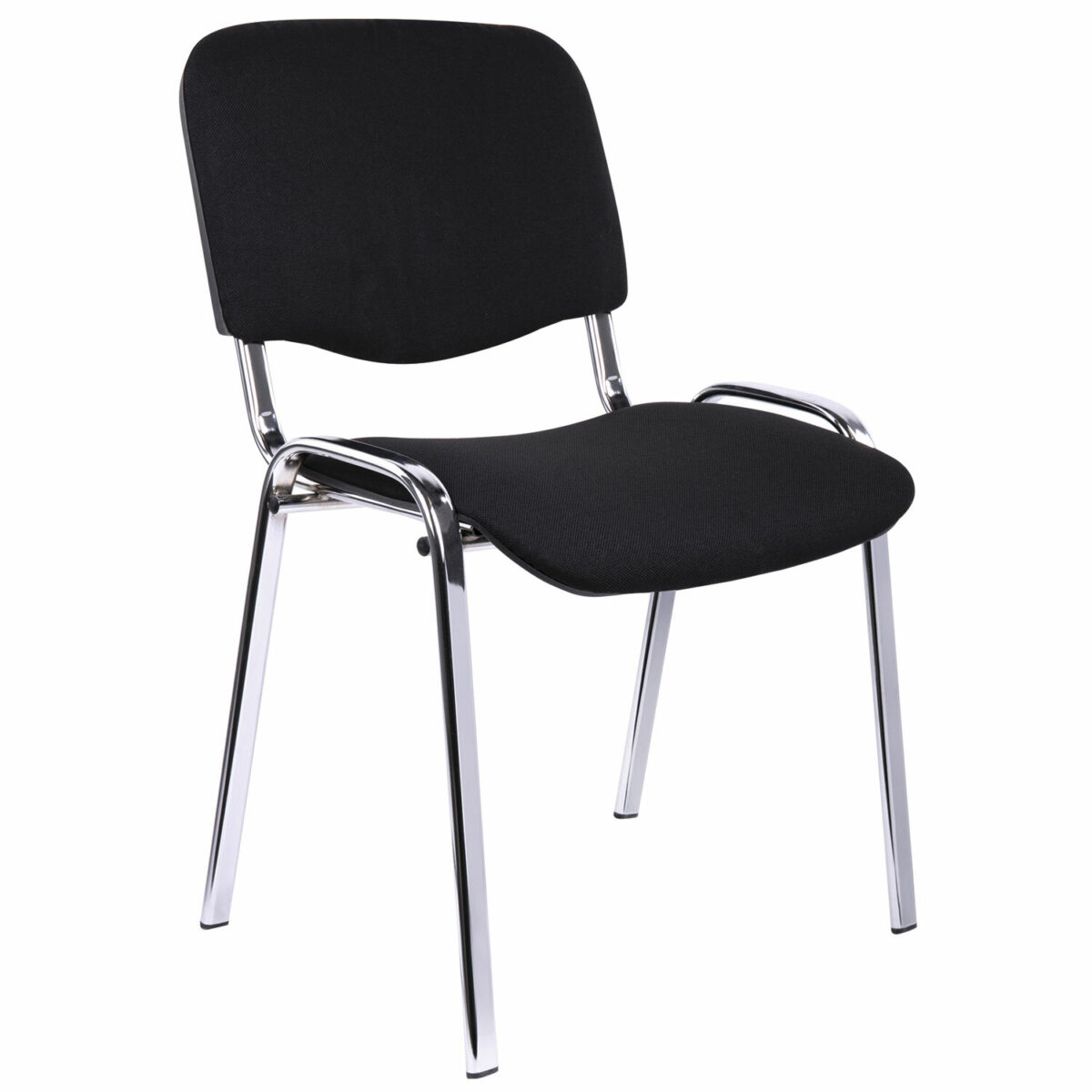 Стул для персонала и посетителей "ИЗО", хромированный каркас, ткань черная С-11, В-14 — изображение 1