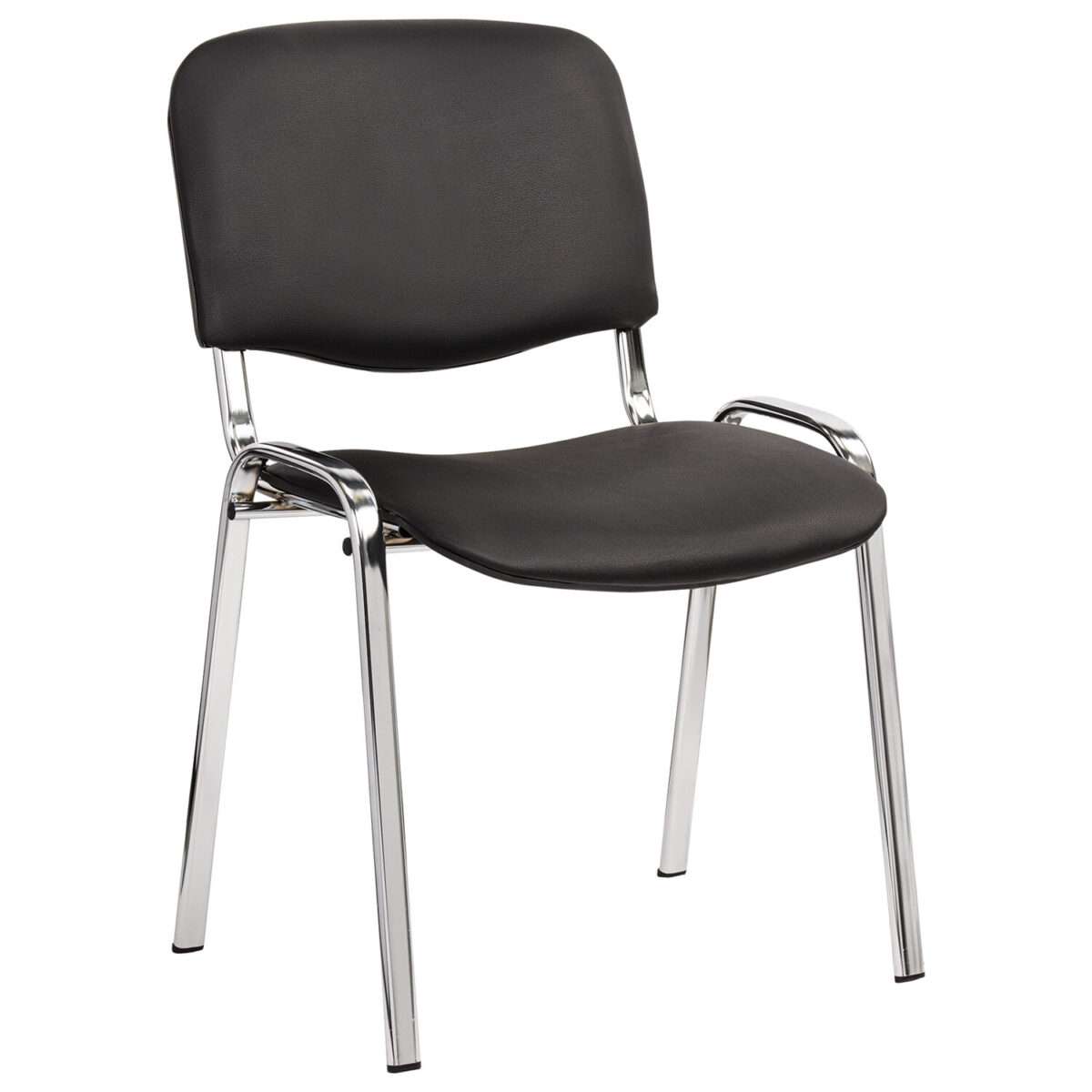 Стул для персонала и посетителей "ИЗО", хромированный каркас, кожзам черный Z-11, К3 — изображение 2