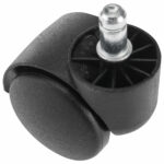 Колеса (ролики) для кресла, пластиковые, КОМПЛЕКТ 5 шт., шток d 11 мм, черные, в пакете, WBZ (ВБЗ), 533082 — изображение 3