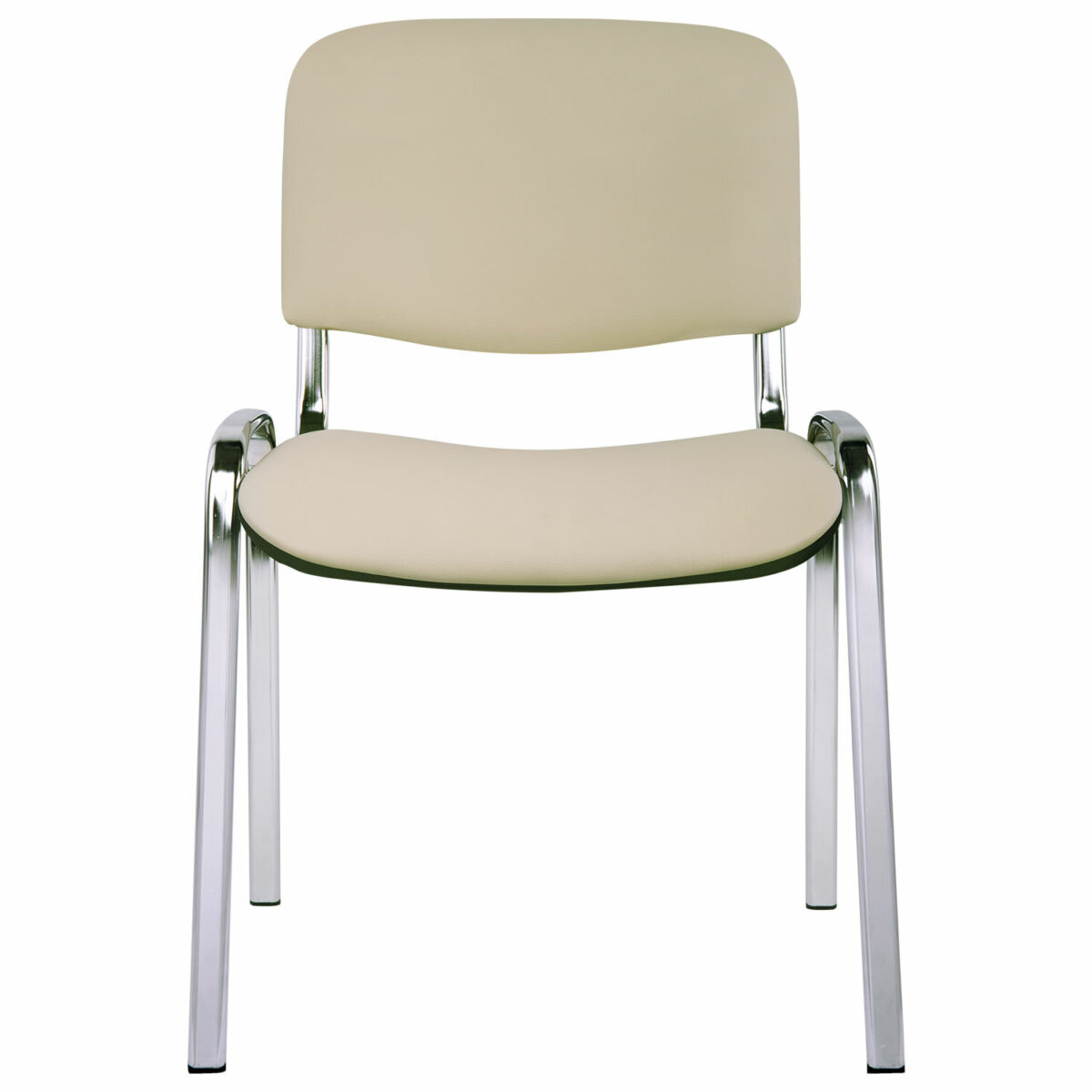 Стул для персонала и посетителей "ИЗО", хромированный каркас, кожзаменитель бежевый Z-21 — изображение 3