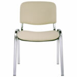 Стул для персонала и посетителей "ИЗО", хромированный каркас, кожзаменитель бежевый Z-21 — изображение 3