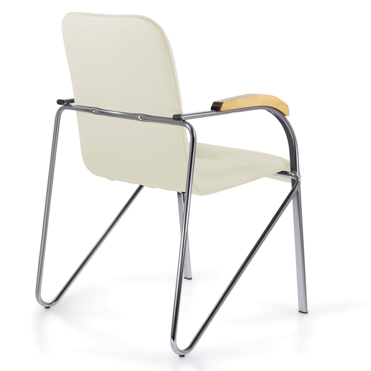 Кресло BRABIX "Samba CF-103", хром каркас, накладки "бук", кожзам бежевый, собрано, 532757 — изображение 6