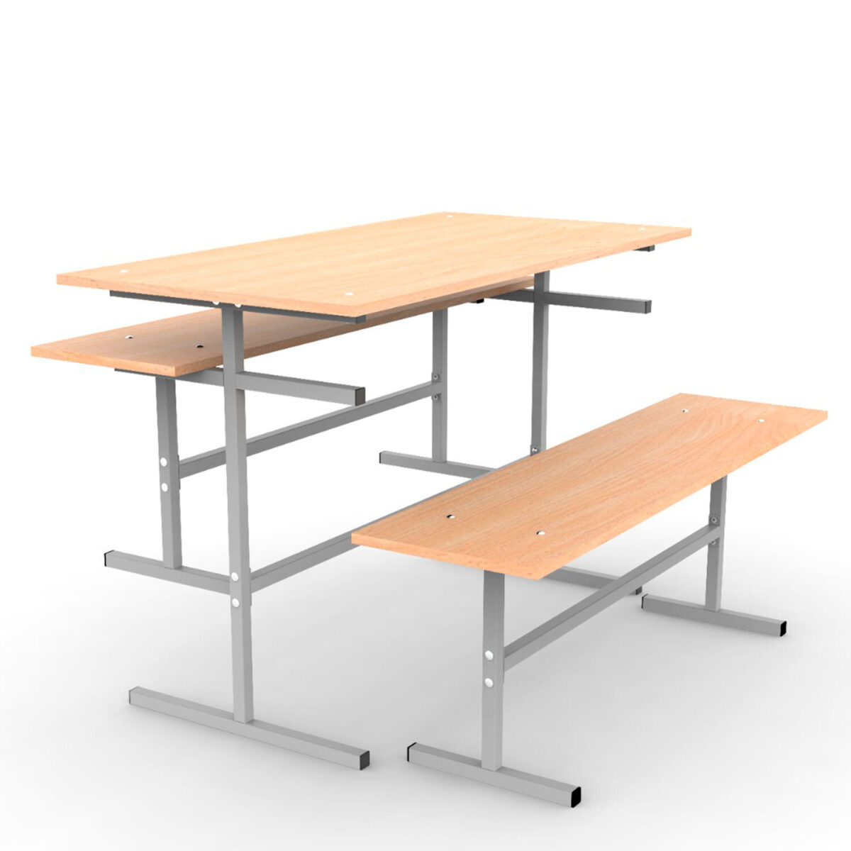 Скамья на 3 места "ССТ 1500", 1500х300х420 мм, каркас металл, сиденье ЛДСП бук — изображение 6