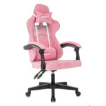 Кресло компьютерное BRABIX "Shooter GM-123", 2 подушки, ткань, розовое/серое, 533213