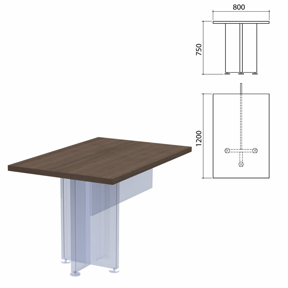Столешница стола приставного "Приоритет", 800х1200х750 мм, лагос, К-917, К-917 лагос — изображение 1