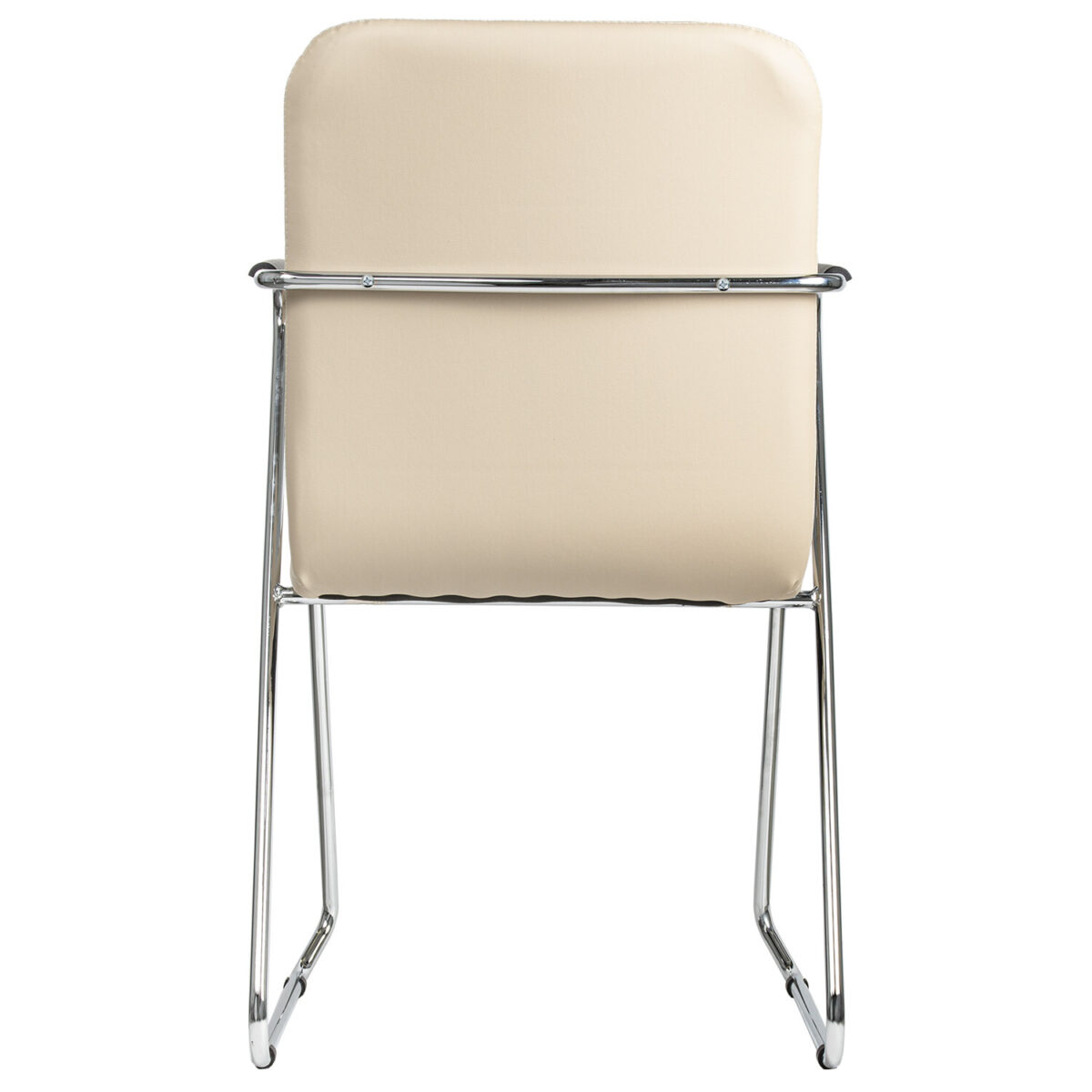 Кресло для приемных и переговорных BRABIX "Visit CF-101", хром, экокожа, бежевое, 532560 — изображение 4