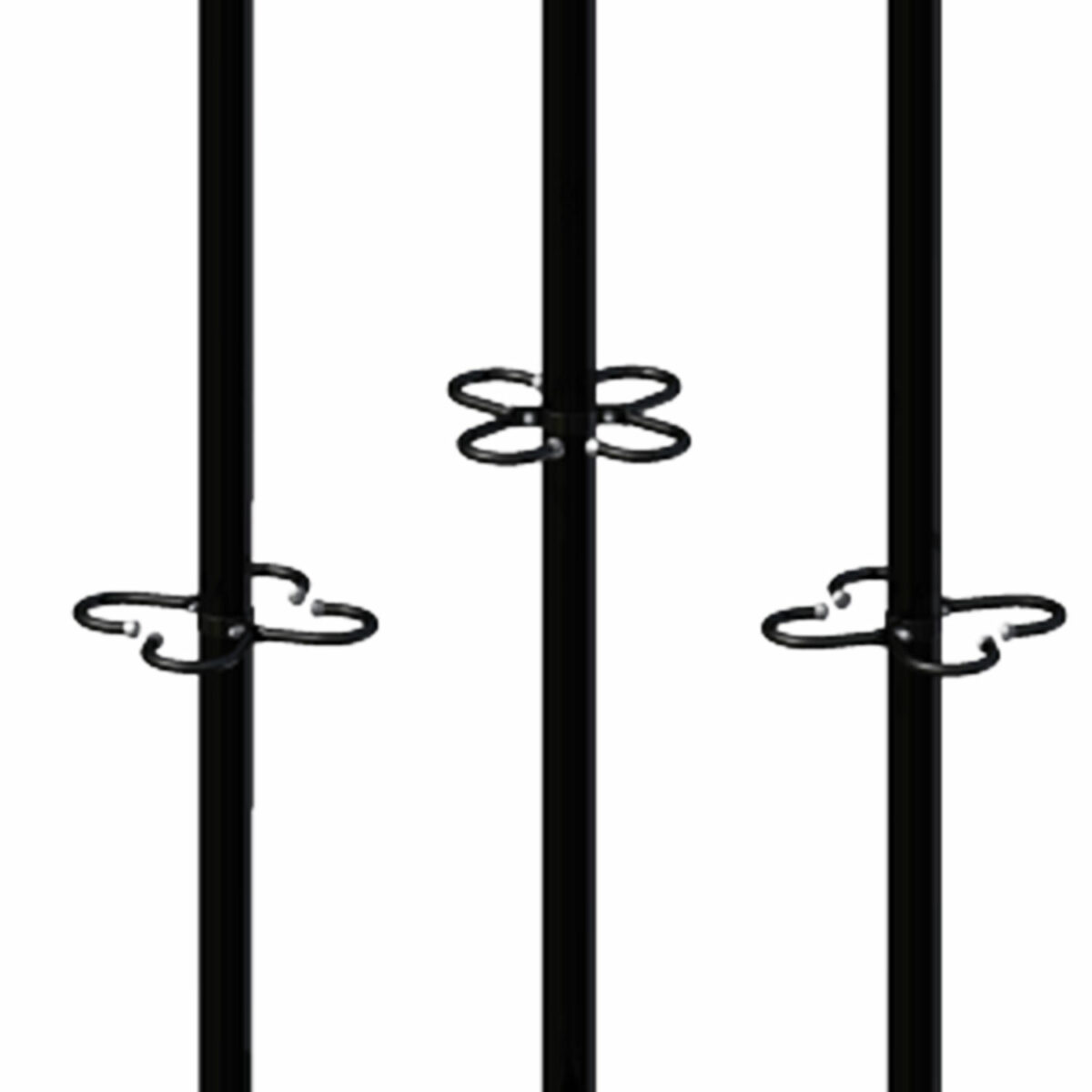 Вешалка на колесах на 15 крючков с держателем для зонтов "Гардикс-3К", металл, черная — изображение 3