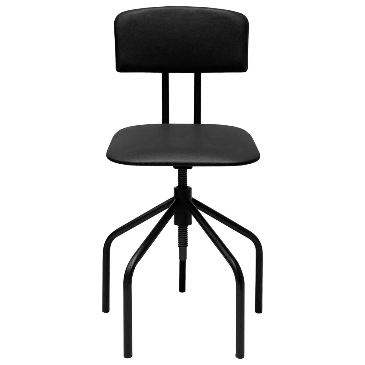 Стул кресло кассира, ресепшен РС66, на винте, без подлокотников, кожзам, черное — изображение 4