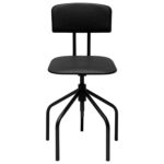 Стул кресло кассира, ресепшен РС66, на винте, без подлокотников, кожзам, черное — изображение 4