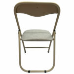 Стул складной для дома и офиса РС04, бежевый перламутровый каркас, рогожка бежевая — изображение 5