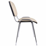 Стул для персонала и посетителей "ИЗО", хромированный каркас, кожзаменитель бежевый Z-21 — изображение 4