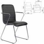 Кресло для приемных и переговорных BRABIX "Visit CF-101", хром, экокожа, черное, 532559 — изображение 2