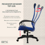 Кресло офисное МЕТТА "SU-B-8" пластик, ткань-сетка, сиденье мягкое, синее — изображение 13