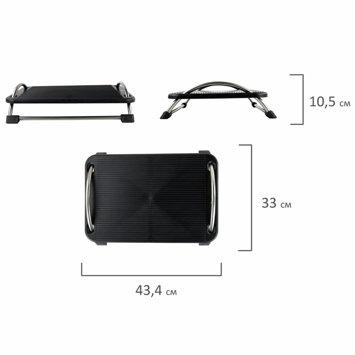 Подставка для ног BRAUBERG офисная, 43,5х33 см, регулируемый угол наклона, черная, 531488 — изображение 4