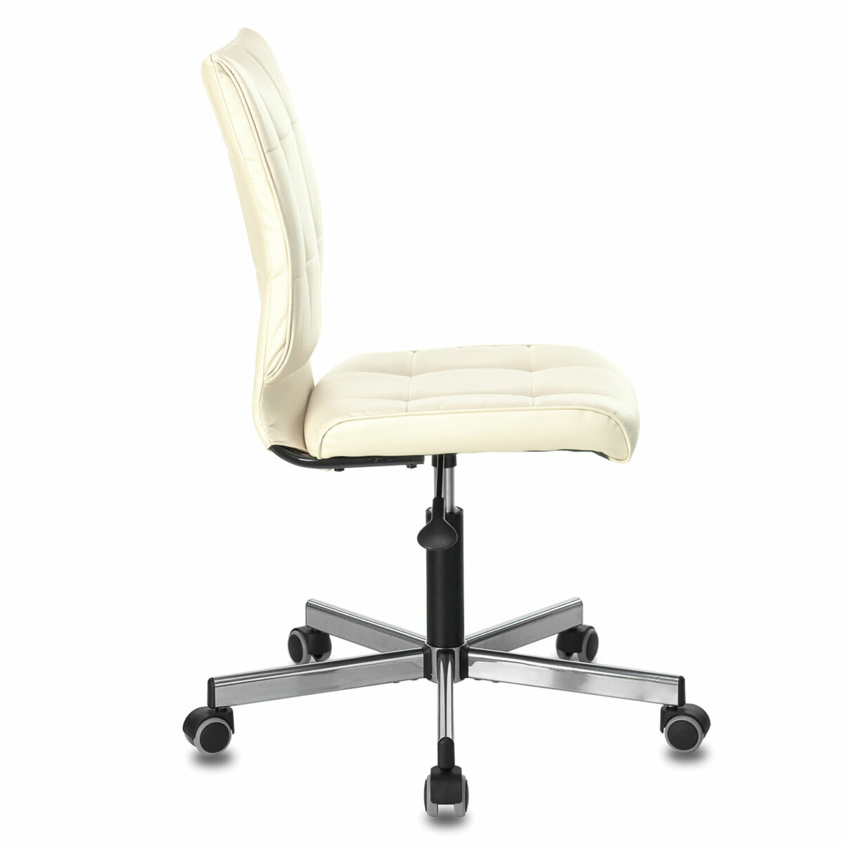 Кресло BRABIX "Stream MG-314", без подлокотников, пятилучие серебристое, экокожа, бежевое, 532078 — изображение 3