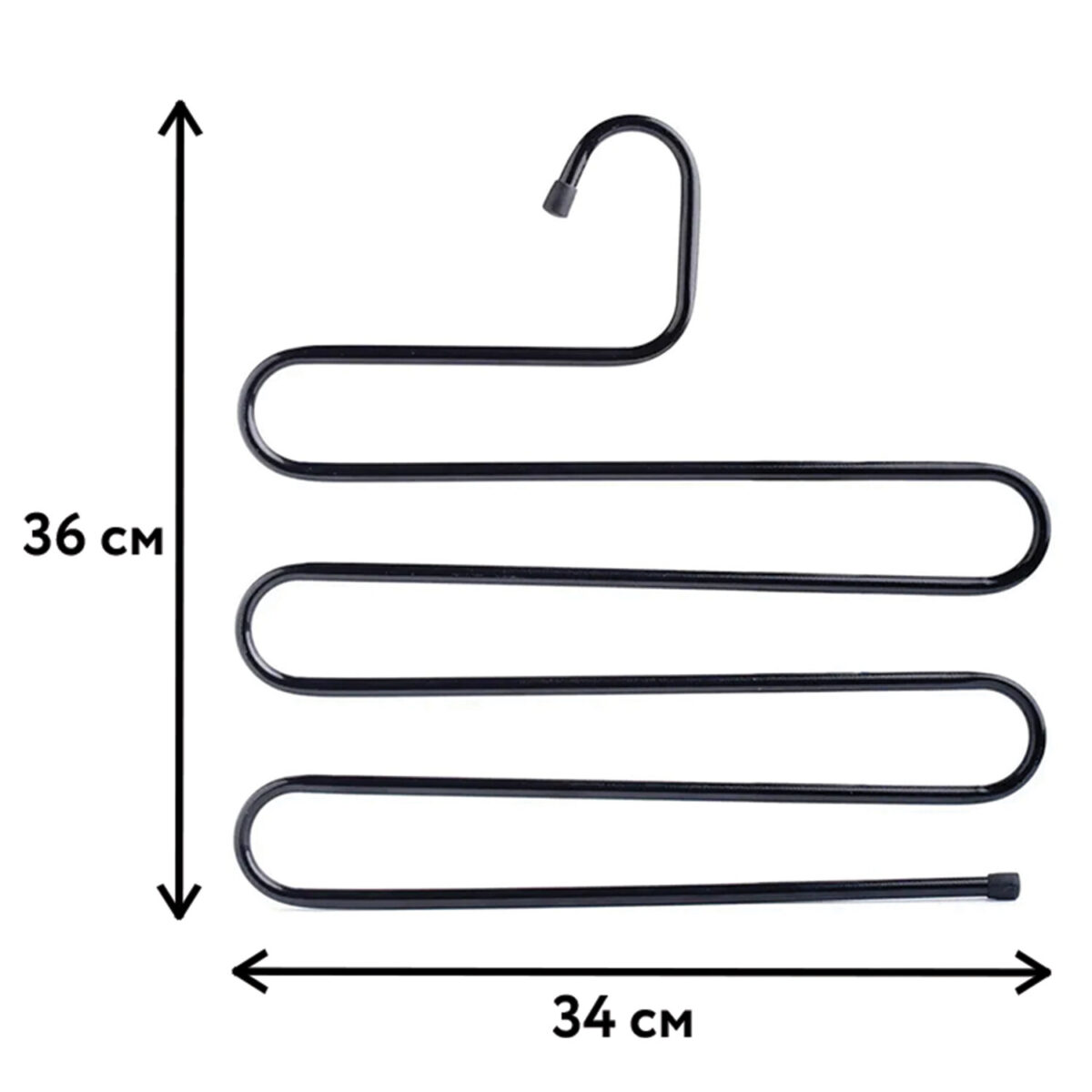 Вешалка для брюк и одежды "ЗМЕЙКА", 5 секций, размер 34х36 см, черная, BRABIX, 608463 — изображение 2