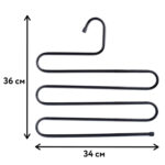 Вешалка для брюк и одежды "ЗМЕЙКА", 5 секций, размер 34х36 см, черная, BRABIX, 608463 — изображение 2