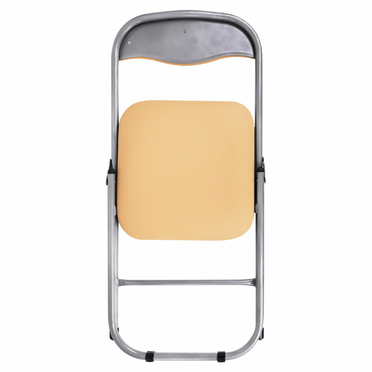 Стул складной для дома и офиса РС04, серебристый каркас, кожзам песочный — изображение 5