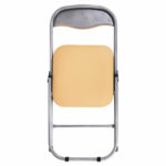 Стул складной для дома и офиса РС04, серебристый каркас, кожзам песочный — изображение 5