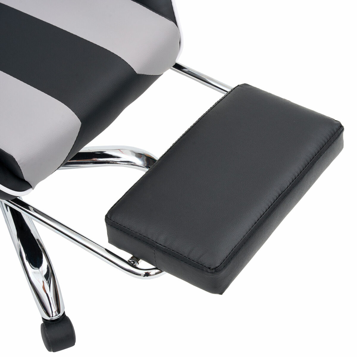 Кресло компьютерное CROMEX (КРОМЕКС) "Wave GM-145", вибромассаж, подножка, подушки, экокожа, черное/серое, 532956 — изображение 13