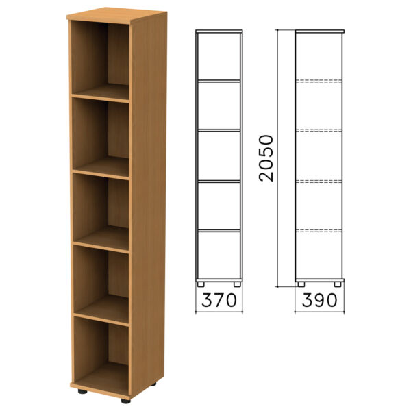 Шкаф (стеллаж) "Монолит", 370х390х2050 мм, 4 полки, цвет бук бавария, КМ45.1