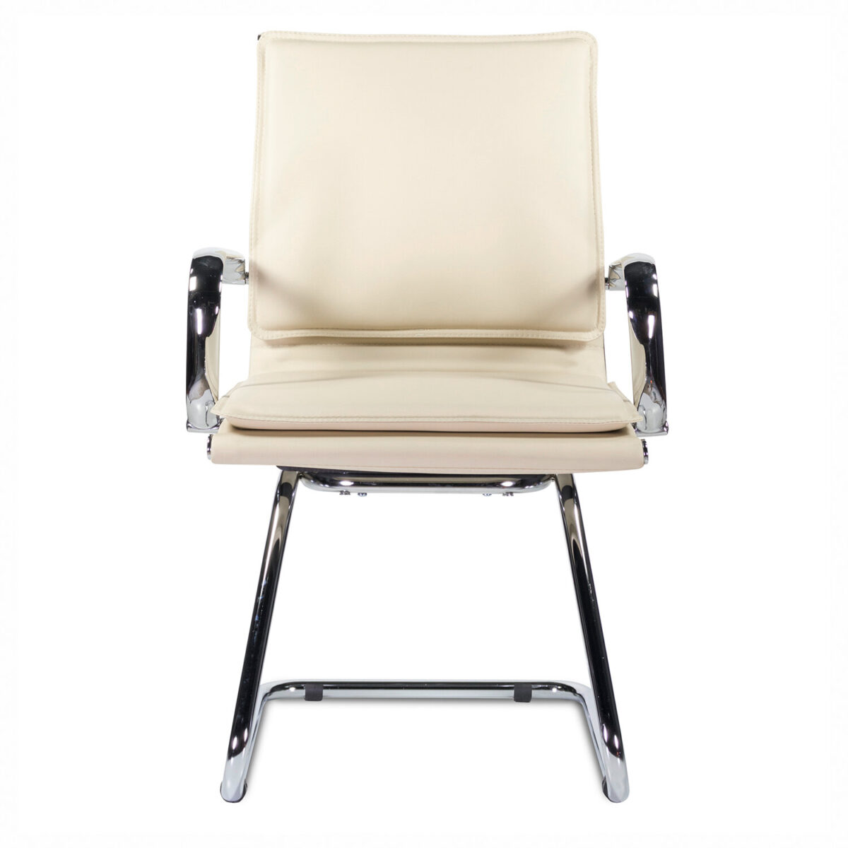 Кресло для приемных и переговорных BRABIX "Kayman CF-102", экокожа, хром, бежевое, 532573 — изображение 5