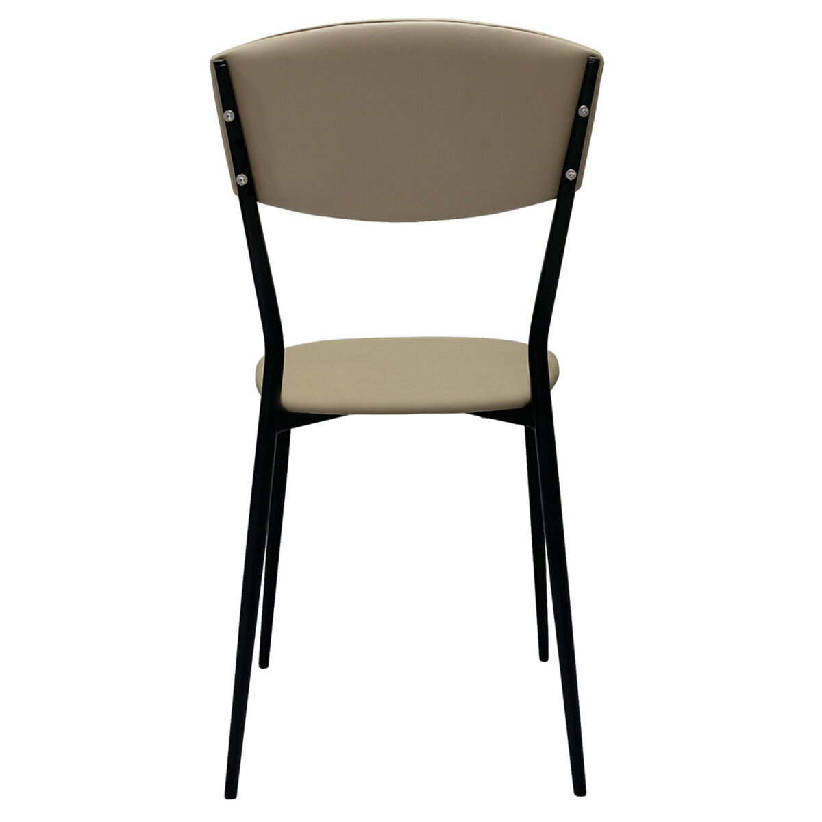 Стул для столовых, кафе, дома РС23, черный каркас, экокожа серо-бежевая — изображение 6