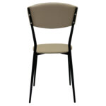 Стул для столовых, кафе, дома РС23, черный каркас, экокожа серо-бежевая — изображение 6