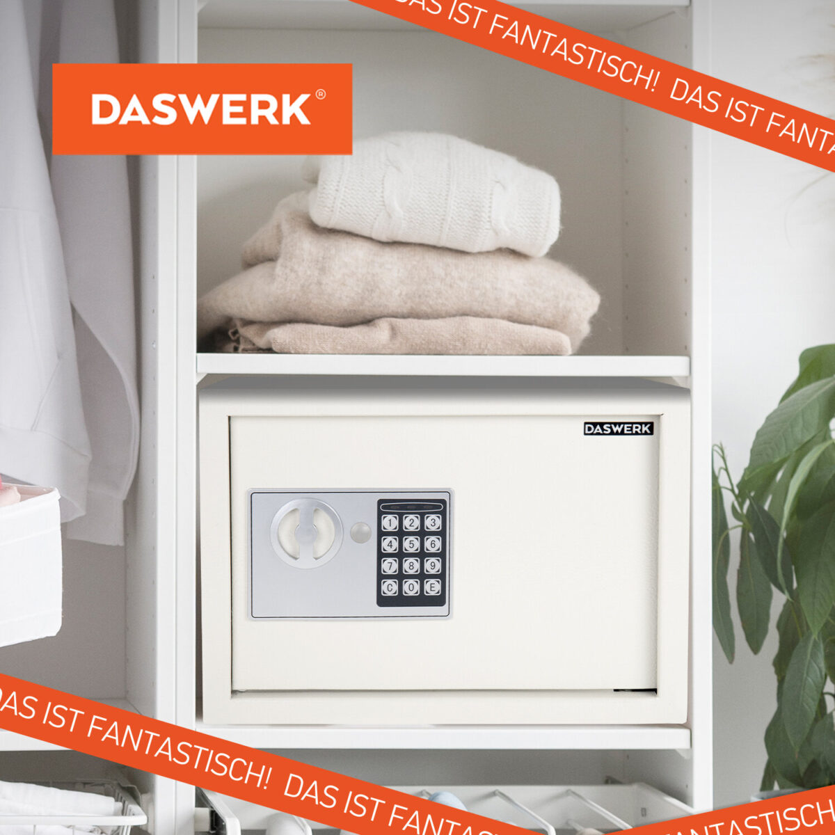 Сейф мебельный DASWERK (ДАСВЕРК) SC-250EL (250х350х250 мм), электронный замок, бежевый, 291345 — изображение 19