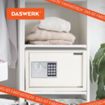 Сейф мебельный DASWERK (ДАСВЕРК) SC-250EL (250х350х250 мм), электронный замок, бежевый, 291345 — изображение 19