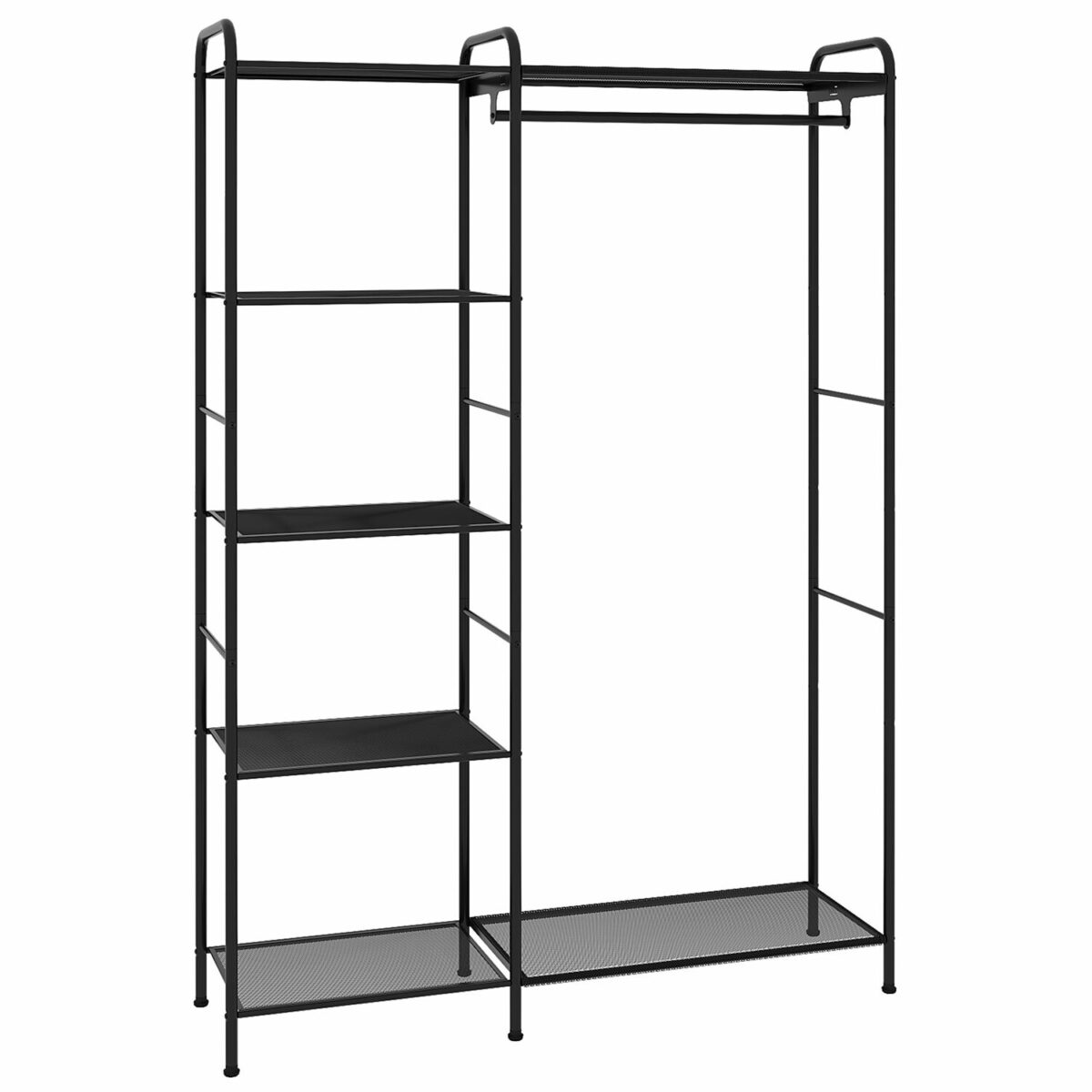 Вешалка-стеллаж "Валенсия-1", 1555х1090х300 мм, 7 полок, металл, черная, ГСВ1 Ч — изображение 1