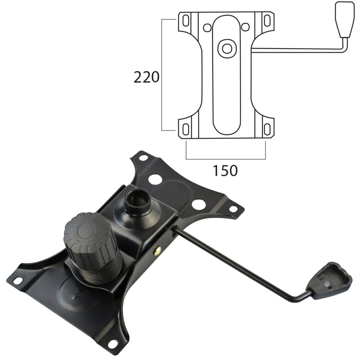 Механизм качания BRABIX "Топ-ган" для кресла, 150х220 мм, межцентровое расстояние крепежа, 532523 — изображение 1