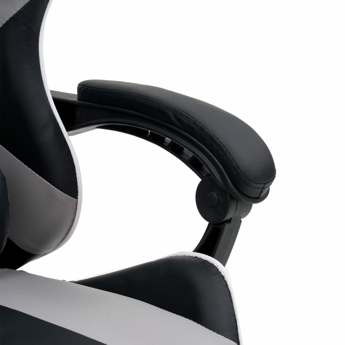 Кресло компьютерное CROMEX (КРОМЕКС) "Wave GM-145", вибромассаж, подножка, подушки, экокожа, черное/серое, 532956 — изображение 12