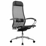 Кресло МЕТТА "ErgoLife" 10 B1-104K, хром, синхромеханизм, прочная сетка, черное — изображение 2