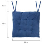 Подушка на стул "ВЕЛЬВЕТ" 38х38 см, полиэстер, синяя, PRIMILA (ПРИМИЛА) CLASSIC, 700505 — изображение 5