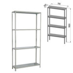 Стеллаж металлический BRABIX "MS KD-180/30/70-4", 1800х700х300 мм, 4 полки, сборная стойка, 291112, S240BR123402 — изображение 2