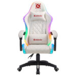 Кресло компьютерное DEFENDER "Energy", 2 подушки, RGB-подсветка, экокожа, белое, 64557 — изображение 3