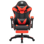 Кресло компьютерное DEFENDER "Tornado", 2 подушки, подставка для ног, экокожа, черное/красное, ш/к 26722, 64057 — изображение 3