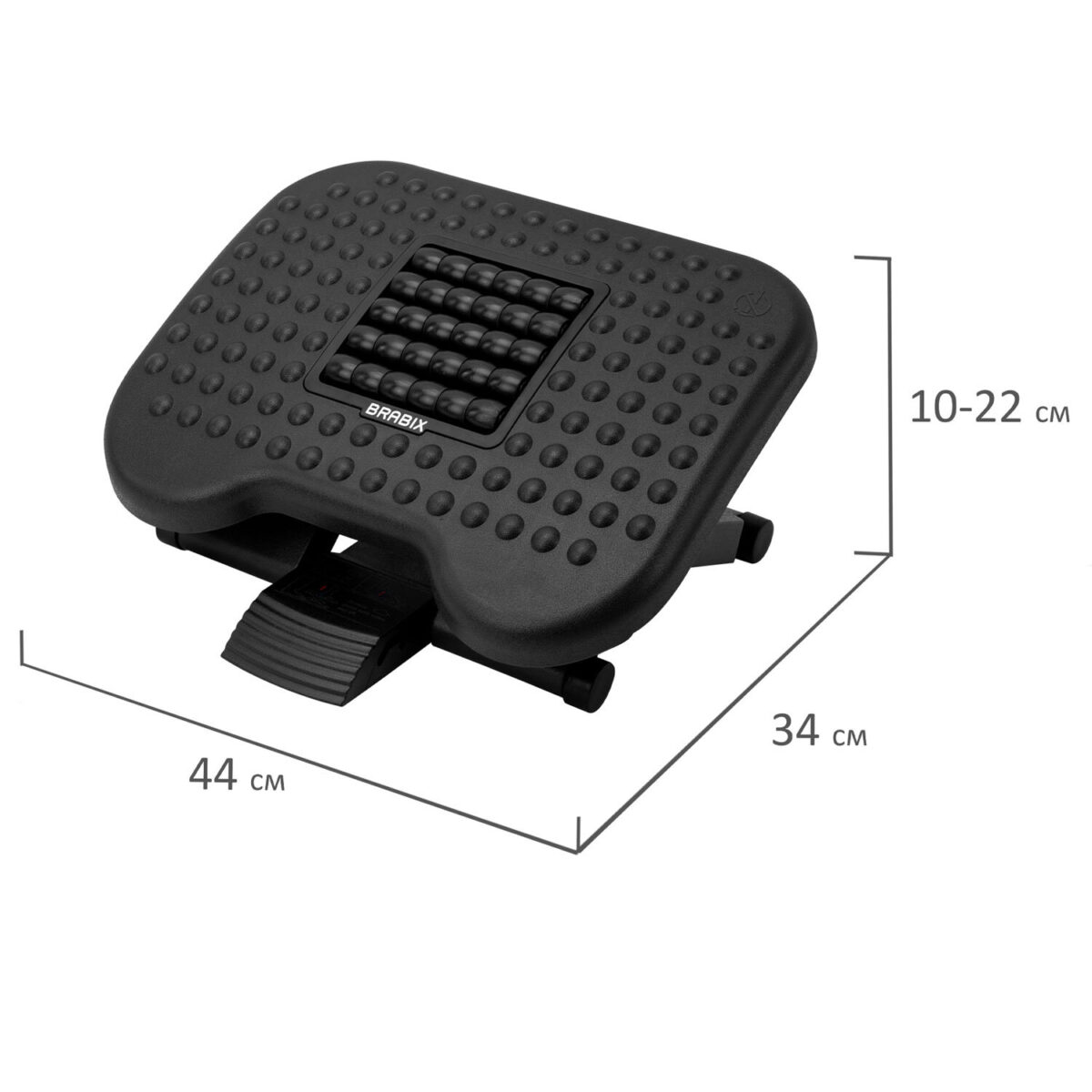 Подставка для ног BRABIX "Ultra 2" 44х34 см, массажер, регулировка высоты и угла наклона, 533037 — изображение 10