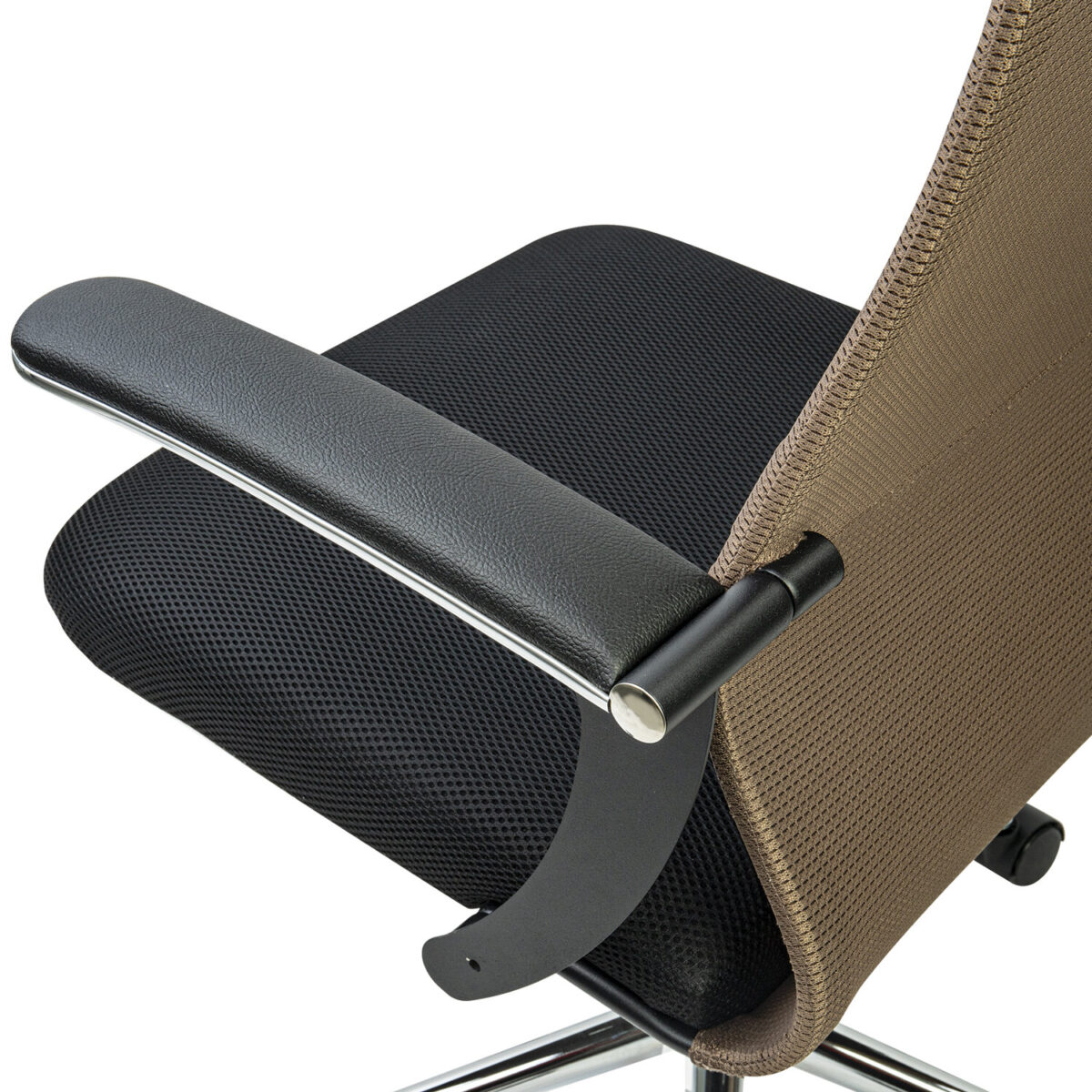 Кресло BRABIX PREMIUM "Ultimate EX-801" хром, плотная двойная сетка Х2, черное/коричневое, 532920 — изображение 8