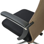 Кресло BRABIX PREMIUM "Ultimate EX-801" хром, плотная двойная сетка Х2, черное/коричневое, 532920 — изображение 8