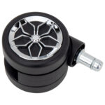 Колеса (ролики) BRABIX для кресла, прорезиненные, ХРОМ, d 60 мм, КОМПЛЕКТ 5 шт., шток d 11 мм, черные, короб, 533088 — изображение 6