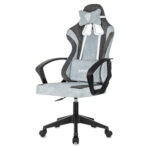 Кресло компьютерное BRABIX "Forcer GM-127", 2 подушки, ткань, серое/светло-голубое, 533214 — изображение 6