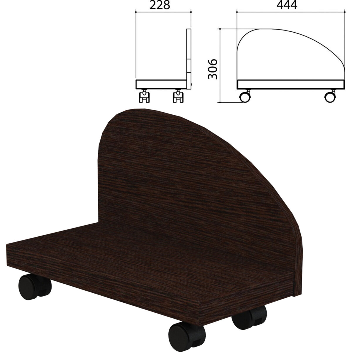 Подставка под системный блок "Приоритет", 228х444х306 мм, венге, К-929, К-929 венге — изображение 1
