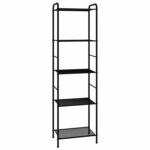 Стеллаж на металлокаркасе "Валенсия-15", 455х300х1555 мм, 5 полок, черный, СТВ15 Ч