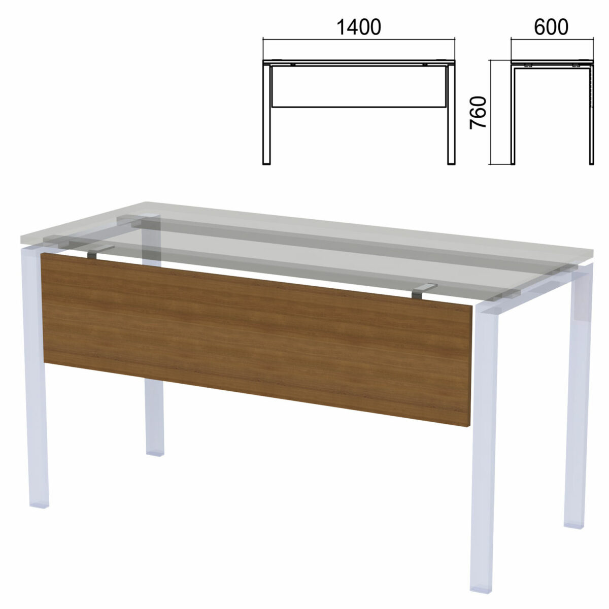 2345b8df5abb23bfeec0988b25d0abba_xl Царга к столам на металлокаркасе "Арго", шириной 1400 мм, орех — изображение 1