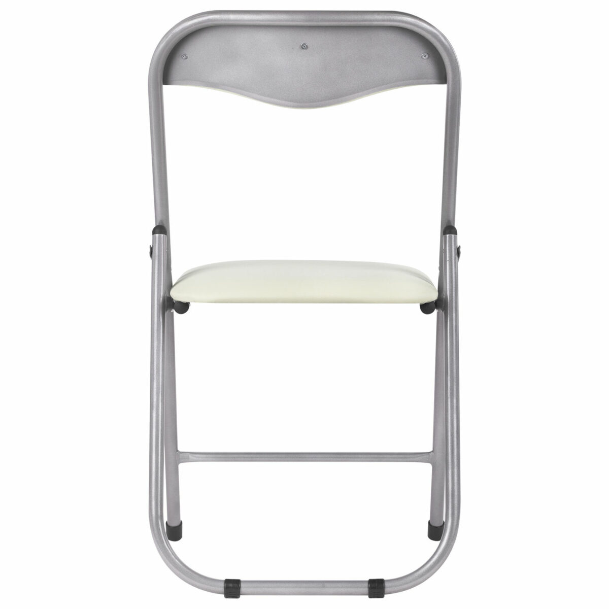 Стул складной для дома и офиса РС04, серебристый каркас, кожзам бежевый — изображение 4