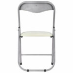 Стул складной для дома и офиса РС04, серебристый каркас, кожзам бежевый — изображение 4