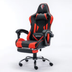 Кресло компьютерное BRABIX "Dexter GM-135", подножка, две подушки, экокожа, черное/красное, 532799 — изображение 7