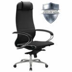 Кресло офисное МЕТТА "SAMURAI" K-1, экокожа, черное